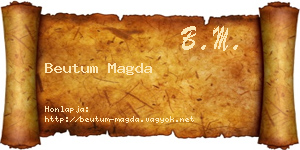 Beutum Magda névjegykártya